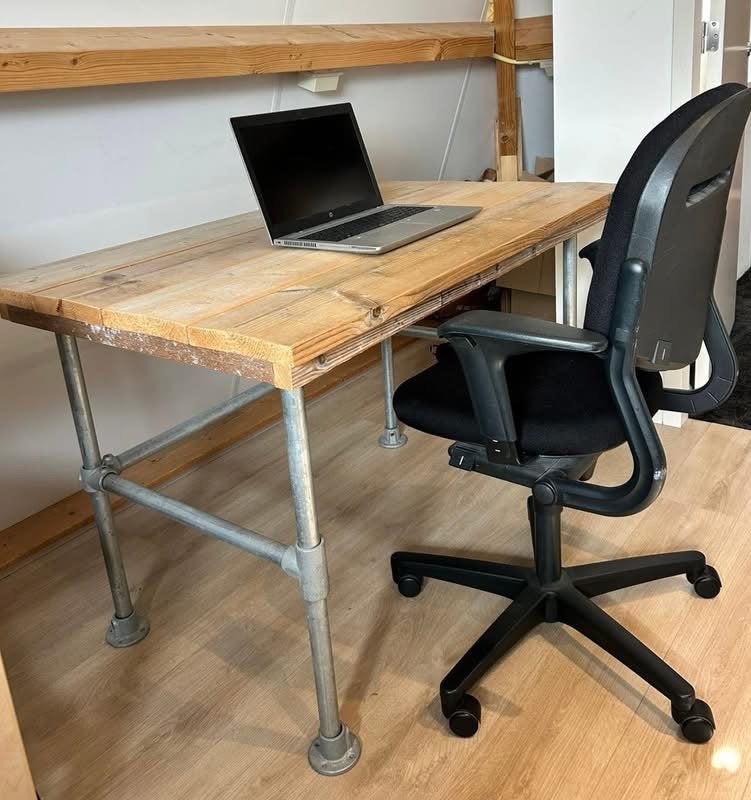 Steigerhouten bureau, Huis en Inrichting, Ophalen, Gebruikt, 78 cm, 120 cm