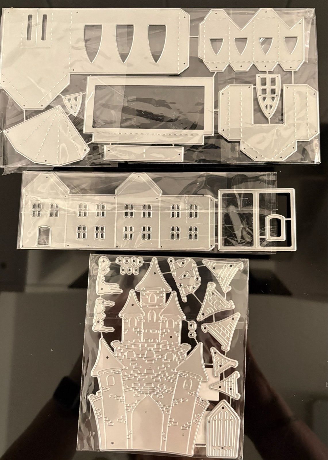 Snijmallen voor 3D-huis en kasteel - Knutselset, Geschikt voor snijden, Zilver, Gebouwen, Nieuw