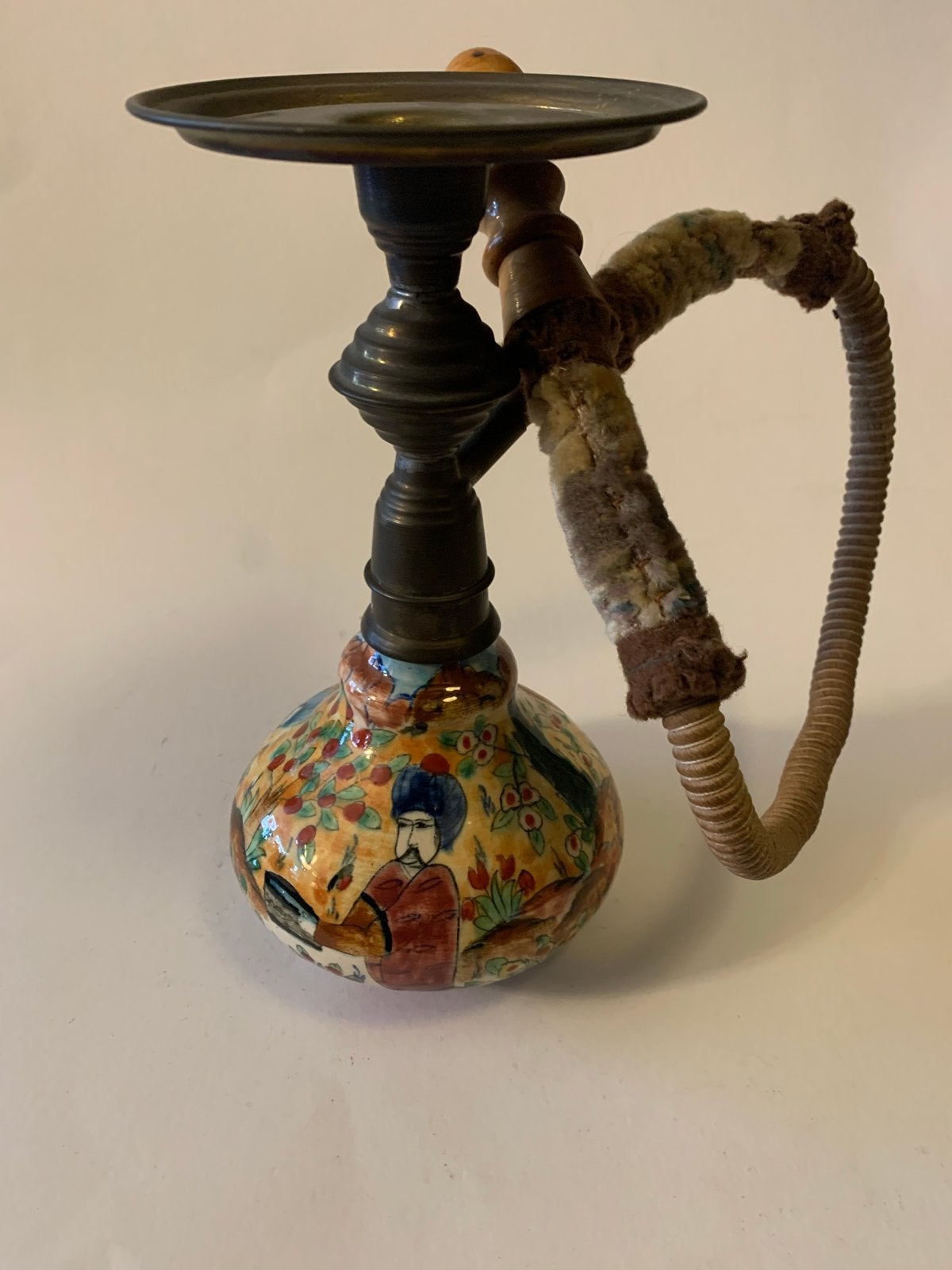 Antieke Perzische waterpijp (hookah) met handgeschilderde de, Ophalen of Verzenden