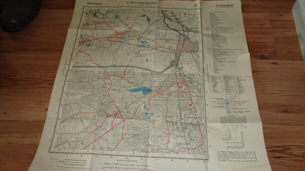 1939 Duitse stafkaart gebied ´s-Hertogenbosch wo2 oorlog ww2, Verzenden, Overige soorten, Duitsland, Overige typen