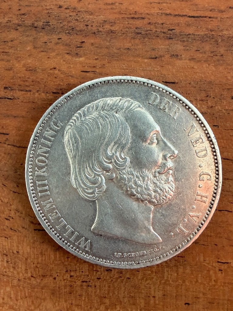 Zilveren Rijksdaalder 1874 - Willem III, Postzegels en Munten, Koning Willem III, Zilver, Ophalen of Verzenden, Losse munt