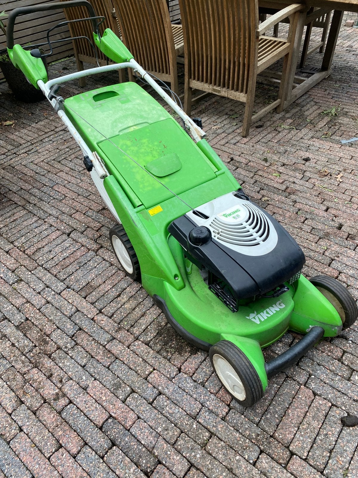 Viking motormaaier MB650 V, Tuin en Terras, Cirkelmaaier, Gebruikt, Ophalen of Verzenden, Opvangbak