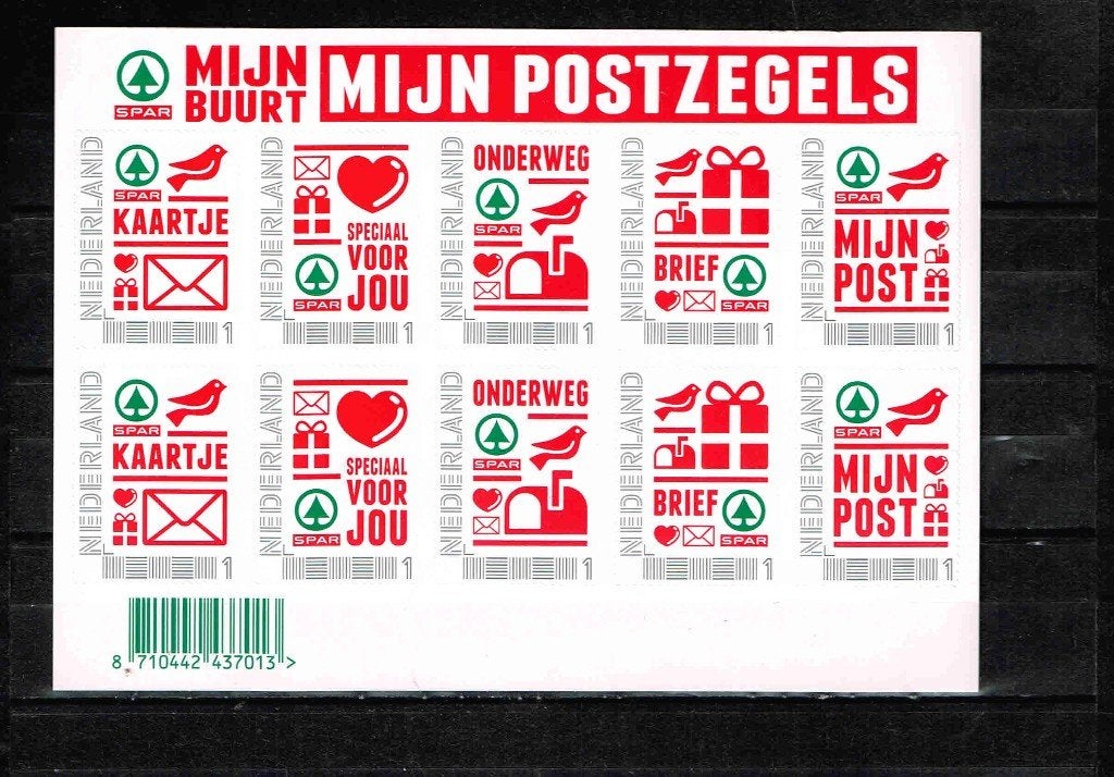 Spar vel 10 persoonlijke zegels1/4.9, Postzegels en Munten, Ophalen of Verzenden, Na 1940