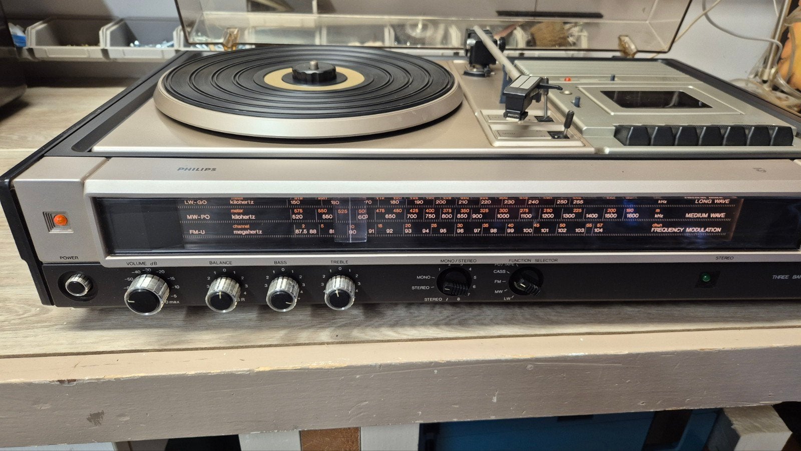Philips radio/cassettespeler, Ophalen, Niet werkend, Platenspeler, Philips