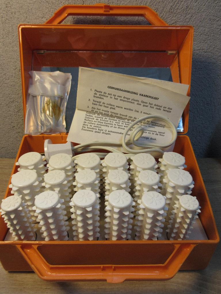 Vintage oranje Excellence krulset, Sieraden, Tassen en Uiterlijk, Uiterlijk | Haarverzorging, Ophalen of Verzenden, Gebruikt, Overige typen