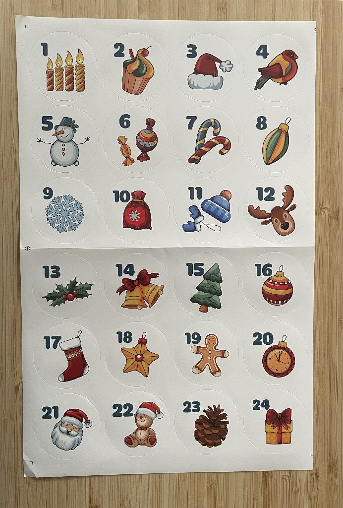 24 cijfers stickers, winter, kadootjes stickers nummering, Verzenden, Nieuw, Meerdere stickers
