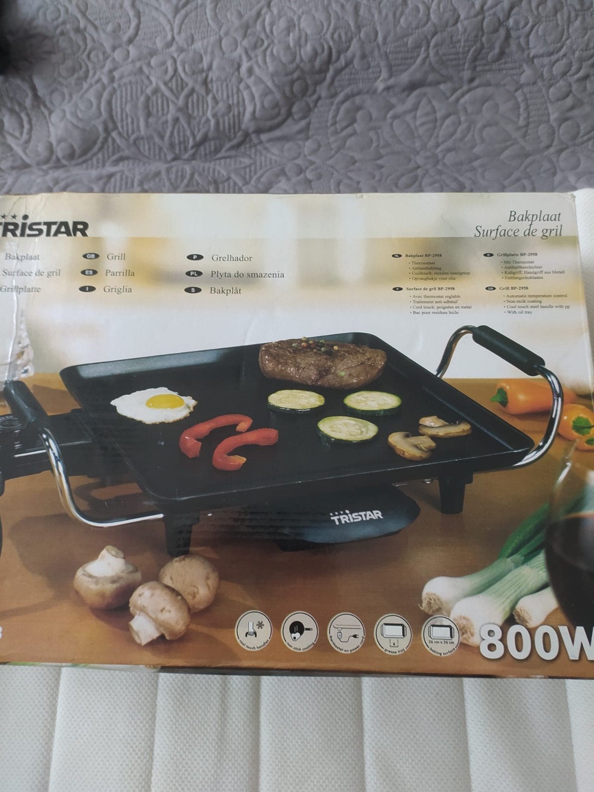 Tristar Bakplaat/Tafelgrill 800W, Witgoed en Apparatuur, Grillplaten, Ophalen of Verzenden, Gebruikt, Tafelgrill