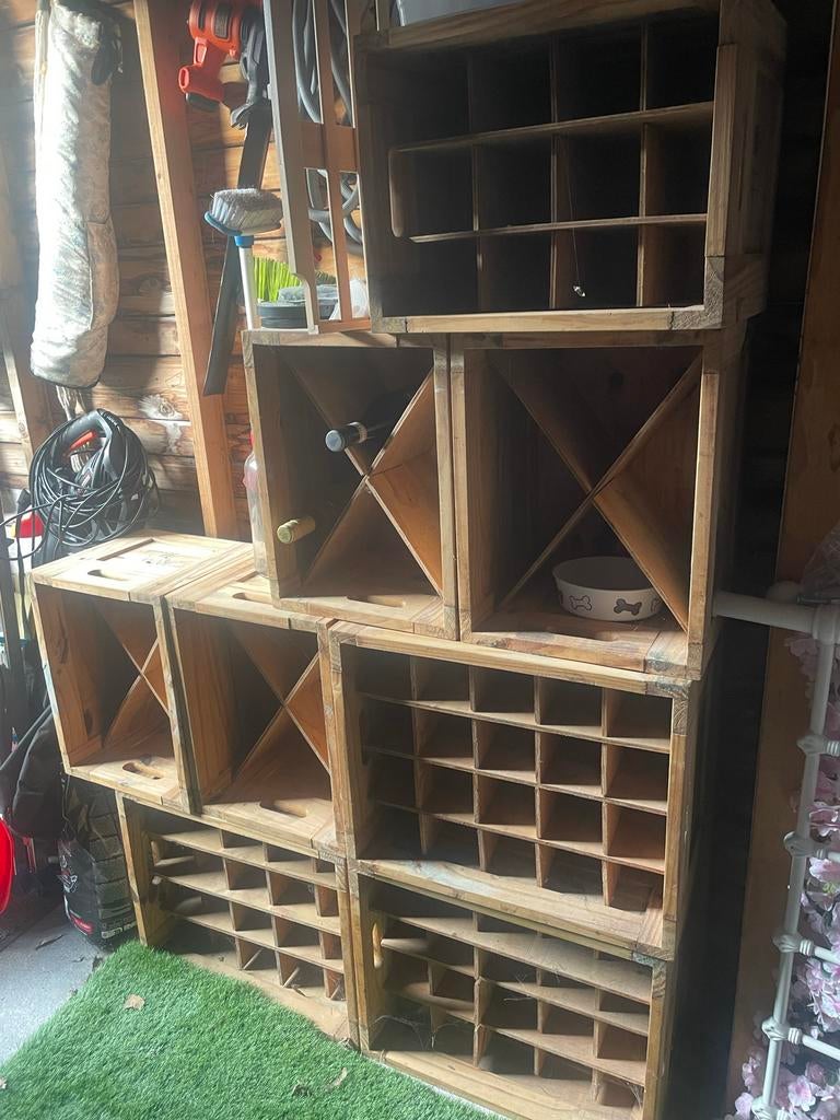 Wijnrekken / wijnkisten van hout, Ophalen, Gebruikt, 50 tot 75 cm, 25 flessen of meer