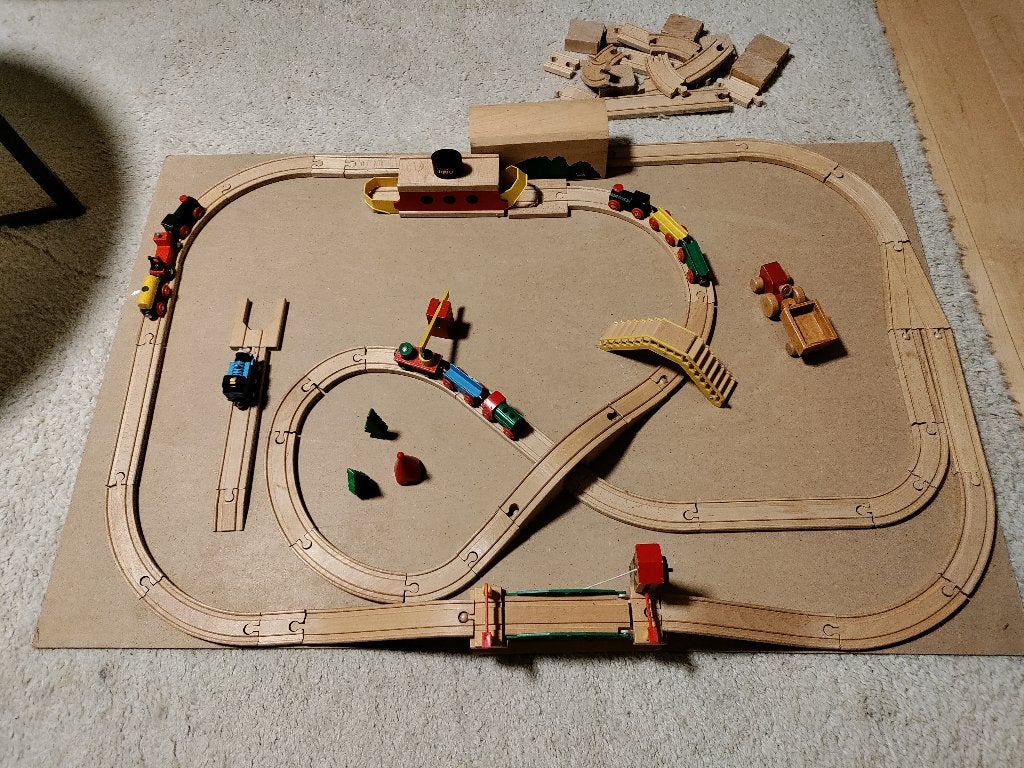 Verzameling Brio houten treinen, rails en extra onderdelen, Ophalen of Verzenden, Gebruikt, Overige typen