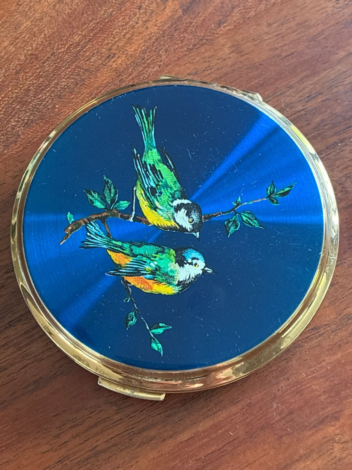 Vintage Stratton poederdoosje met vogels, jaren '50, Antiek en Kunst, Verzenden