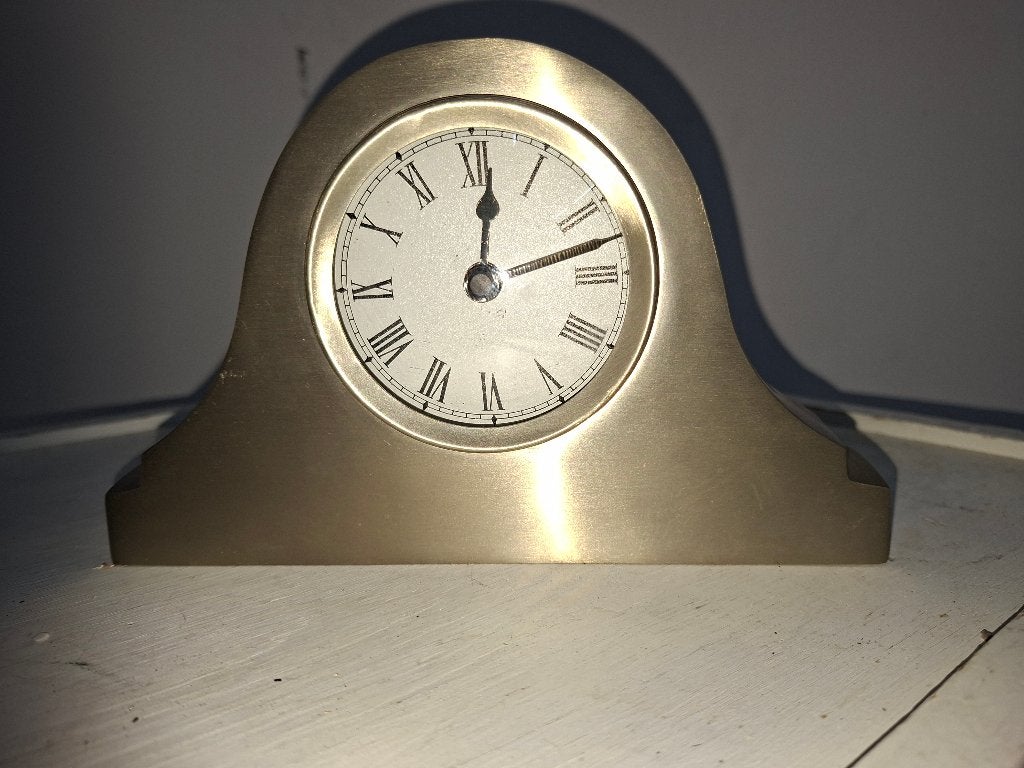 mooie rvs staande schouw klok, Huis en Inrichting, Ophalen of Verzenden, Zo goed als nieuw, Wandklok