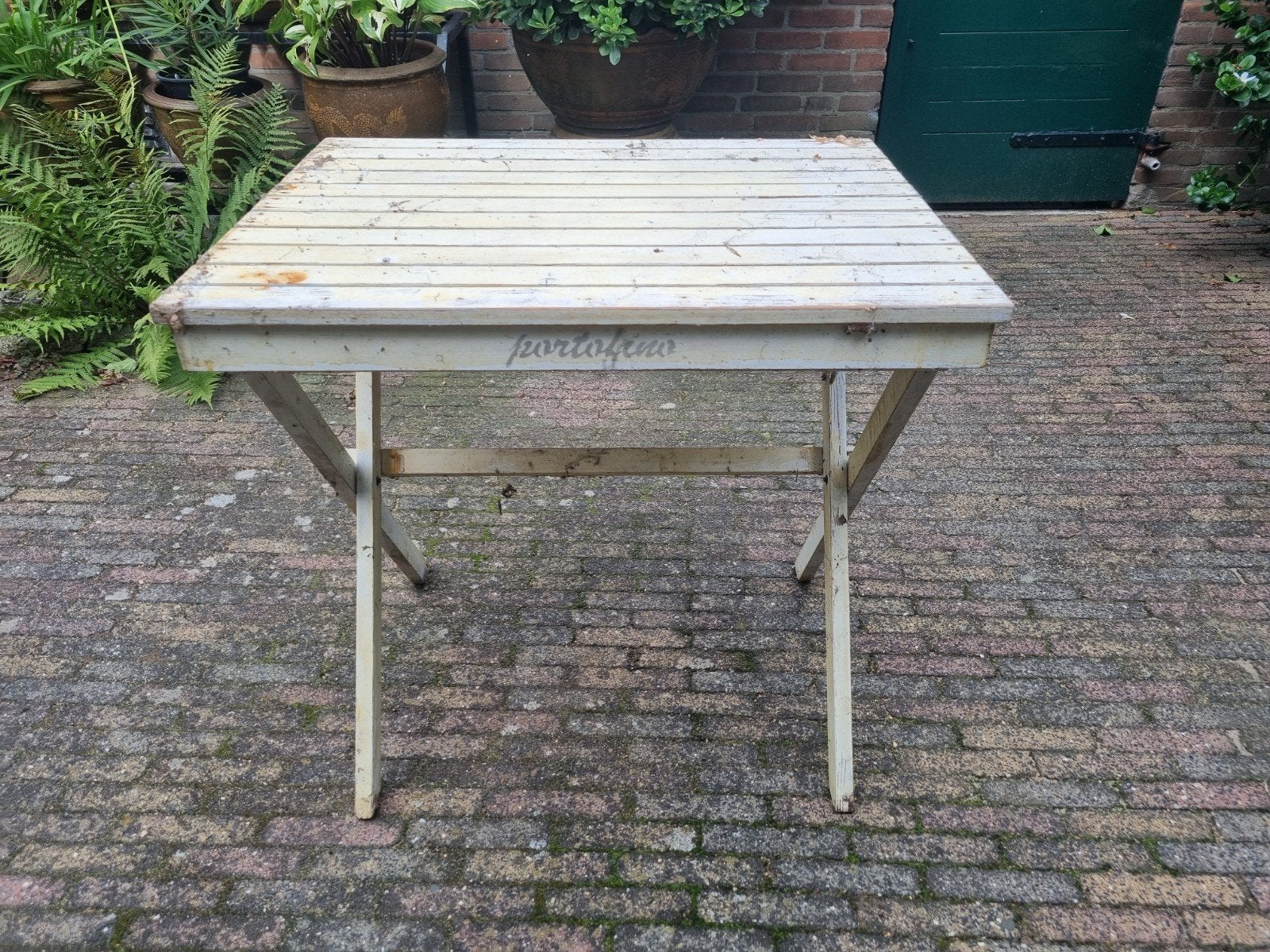 Gratis: houten bistrotafeltje, Ophalen of Verzenden, Gebruikt, Rechthoekig, Hout