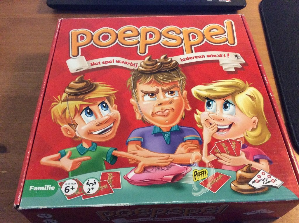 het Poepspel, hilarisch kaartspel van Identity games, Vijf spelers of meer, Ophalen of Verzenden, Gebruikt, Identity Games