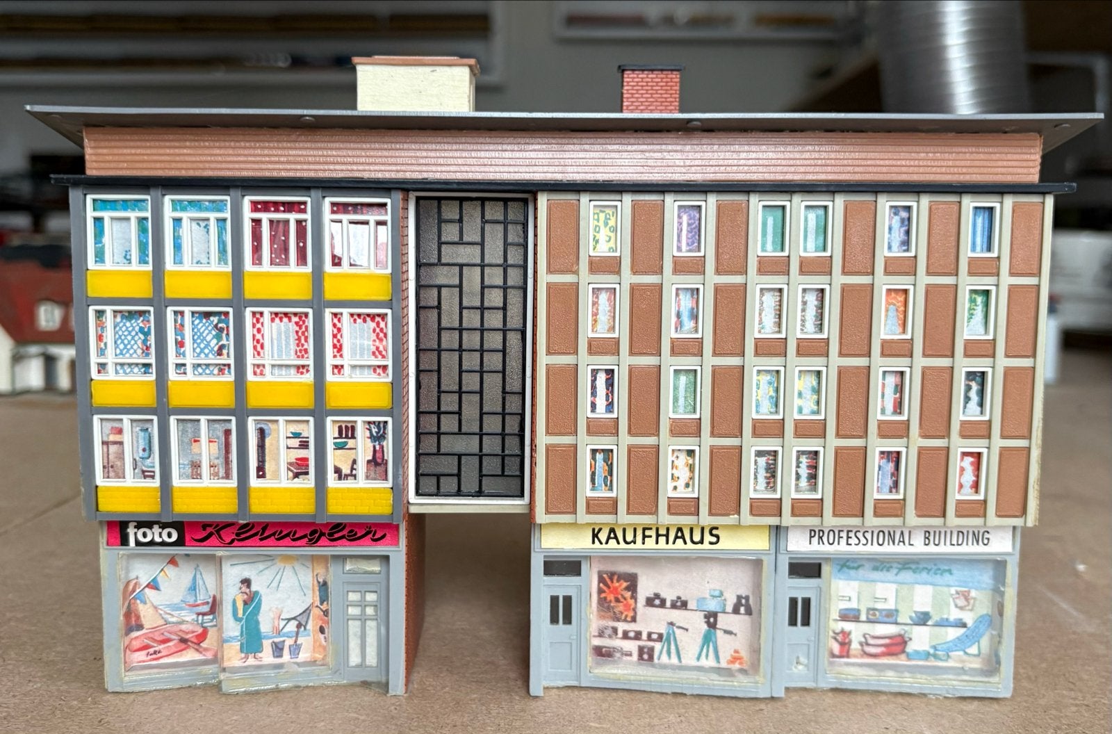 Vintage Modelbouw Huis Diorama - Winkelpand, Overige merken, Gebruikt, Gelijkstroom of Wisselstroom, Brug, Tunnel of Gebouw