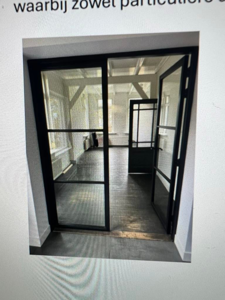 binnendeur met glas -kozijn en glas, Ophalen, Gebruikt, 80 tot 100 cm, Binnendeur