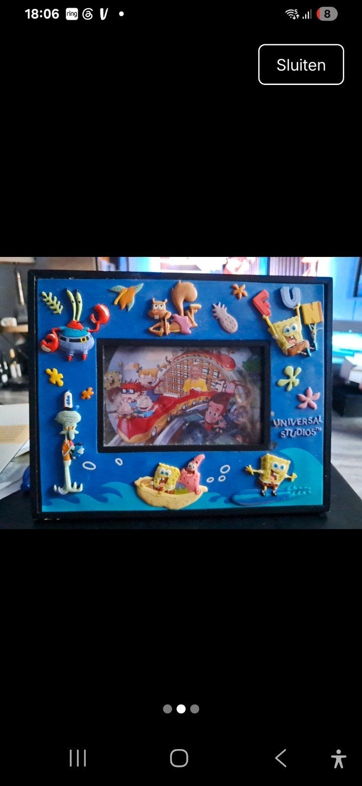 SpongeBob SquarePants  Fotolijst - Universal Studios, Audio, Tv en Foto, Ophalen of Verzenden, Zo goed als nieuw, 12 inch of groter