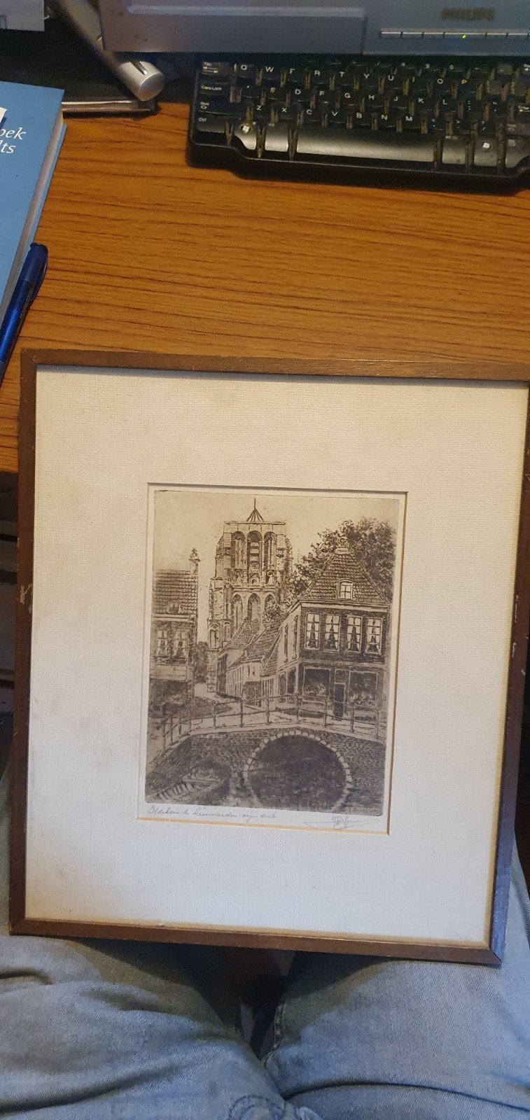 Oldehove te Leeuwarden. Ets is van J Disselsma Mars(s)um, Antiek en Kunst, Kunst | Etsen en Gravures, Ophalen of Verzenden