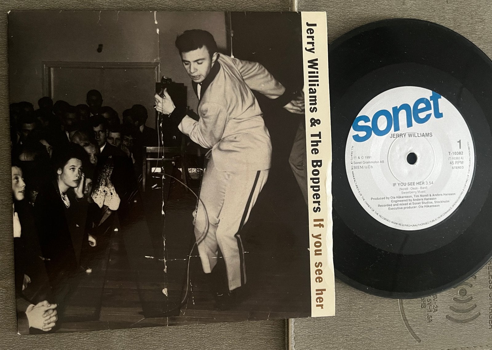 Jerry Williams & the Boppers - If you see her 7” ZWE 1991, 7 inch, Ophalen of Verzenden, Zo goed als nieuw, Pop