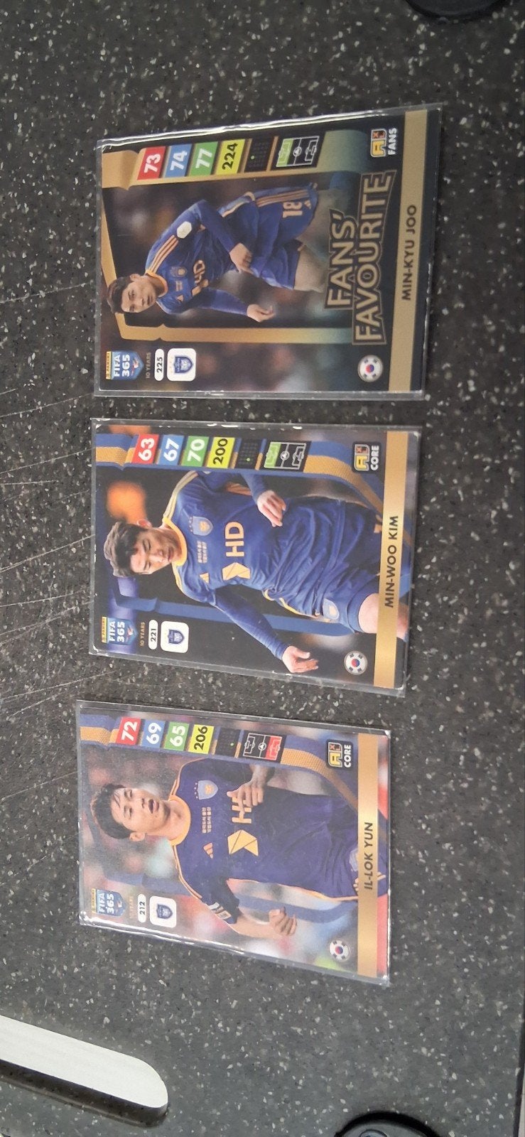 FIFA 365 Voetbalkaart Min-Kyu Joo, Min-Woo Kim, Il-Lok Yu