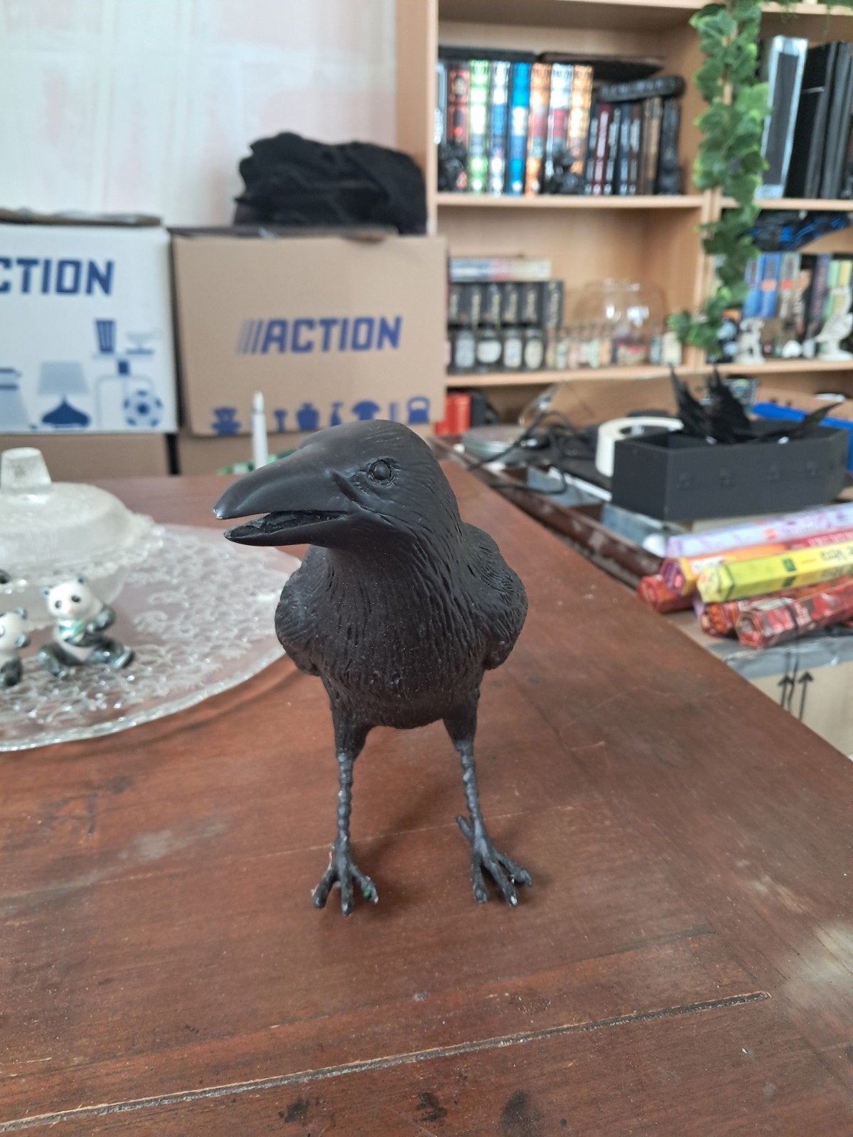 Decoratieve zwarte raaf, Ophalen, Zwart, Overige materialen, Overige stijlen