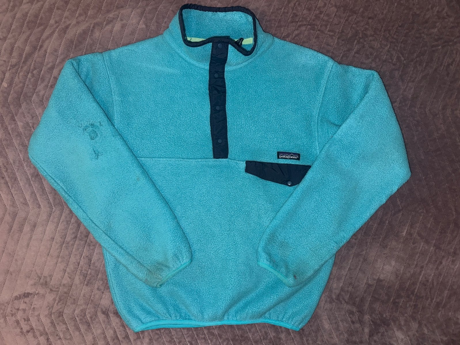 Patagonia Lightweight Synchilla SnapT Fleece Turquoise, Ophalen of Verzenden, Zo goed als nieuw, Maat 46 (S) of kleiner, Blauw