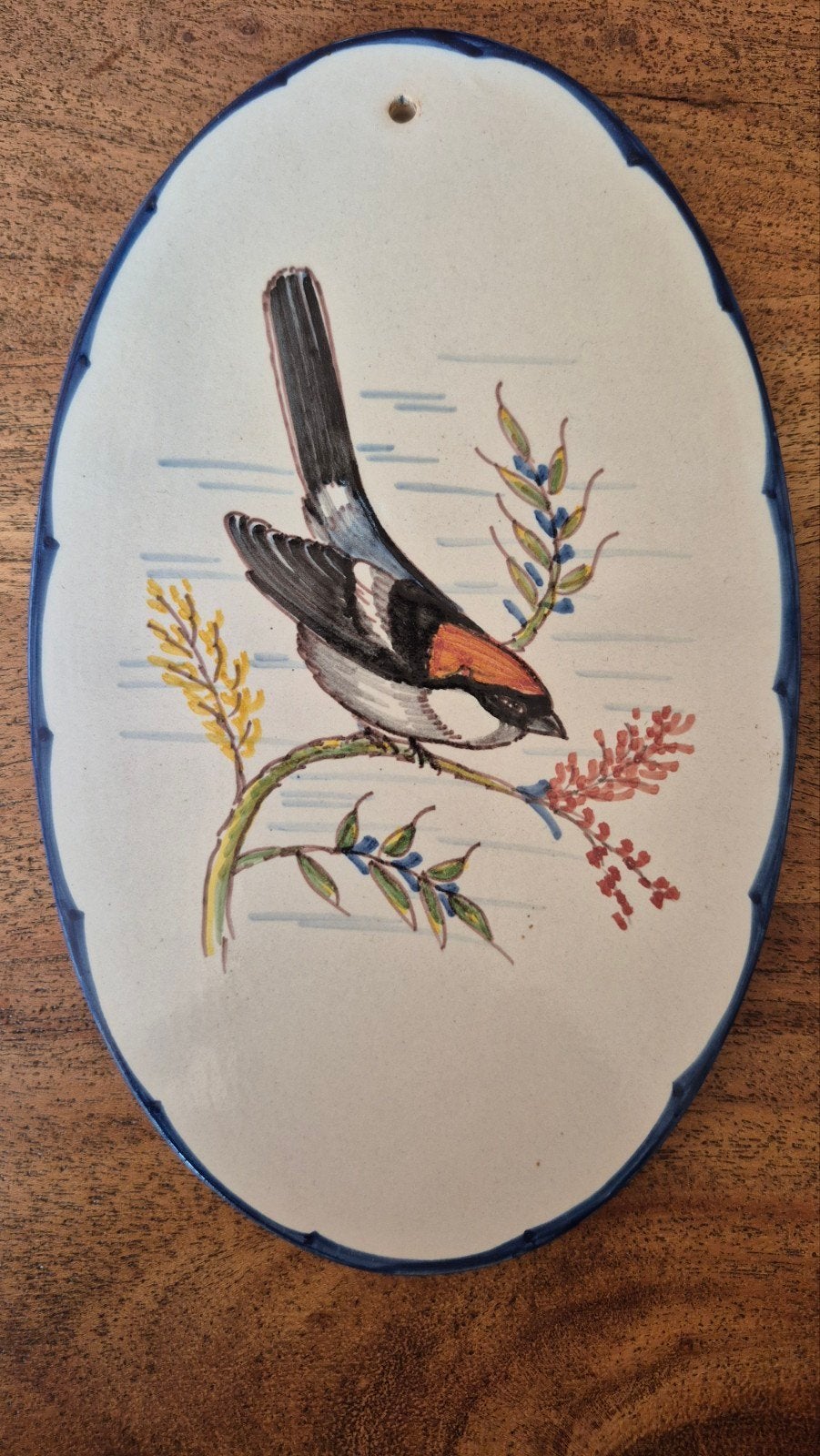Woudsend Keramiek Wandbordje - Fries Aardewerk Vogel, Antiek en Kunst, Antiek | Wandborden en Tegels, Ophalen of Verzenden