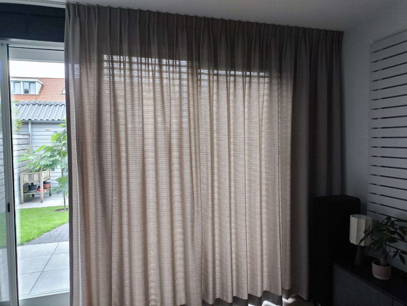 Inbetween gordijn beige 175x264 incl. rail, Ophalen, Beige, Gordijn, Lichtdoorlatend