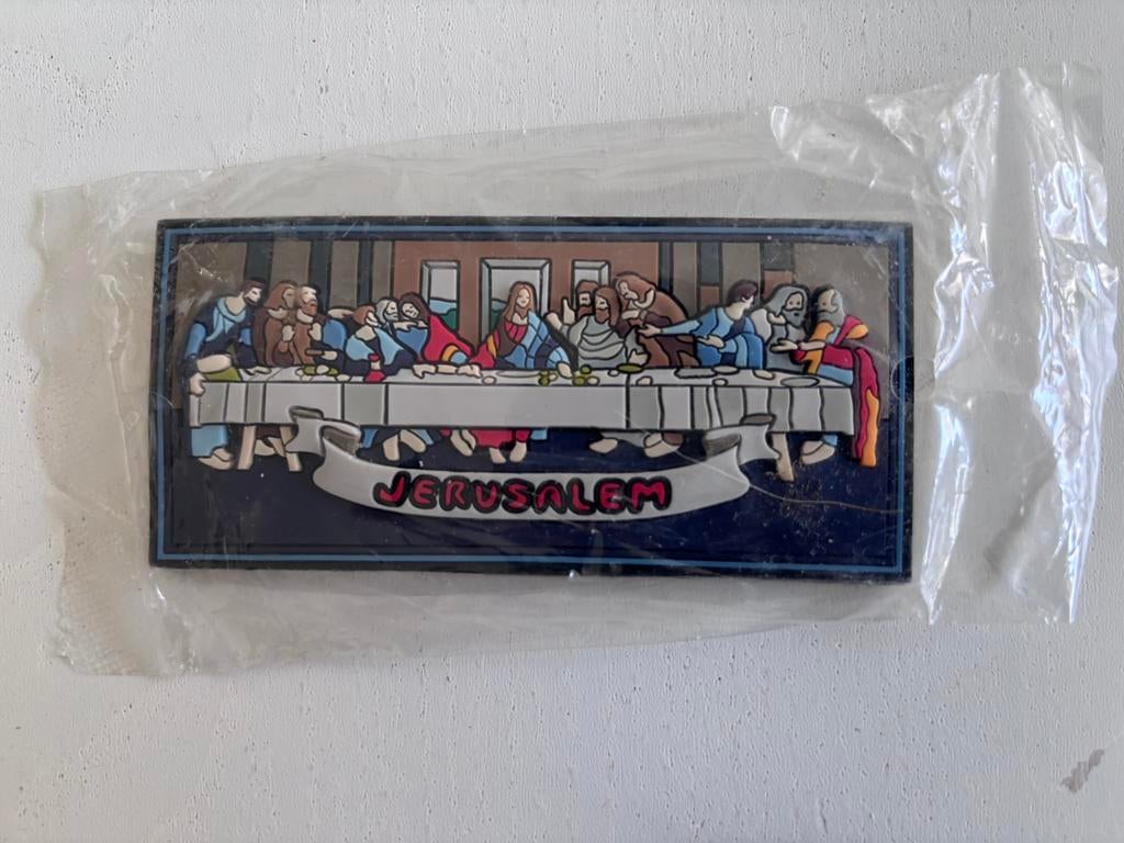Magneet Laatste Avondmaal Jerusalem 10x4,5 cm, Ophalen of Verzenden, Nieuw, Overige typen, Christendom | Protestants