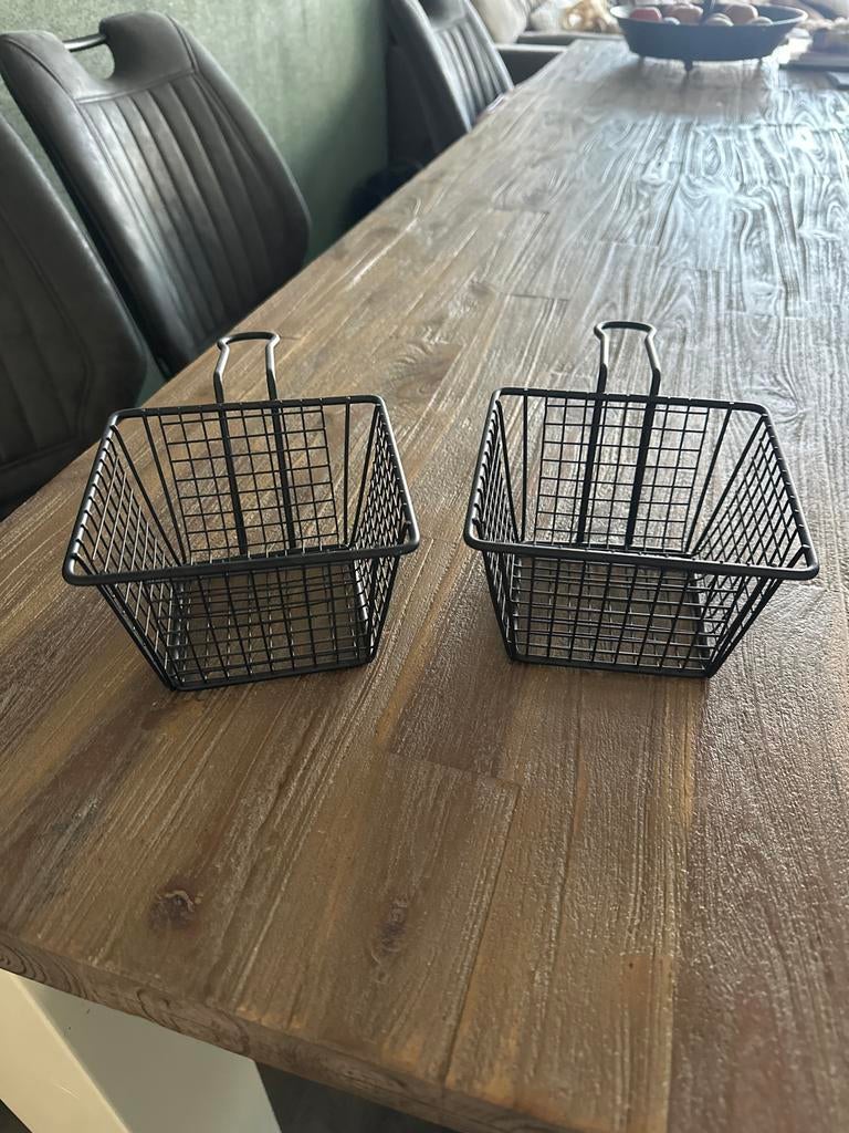 Set van 2 Frituurmandjes / Snackmandjes Zwart, Huis en Inrichting, Keuken | Keukenbenodigdheden, Nieuw, Ophalen of Verzenden