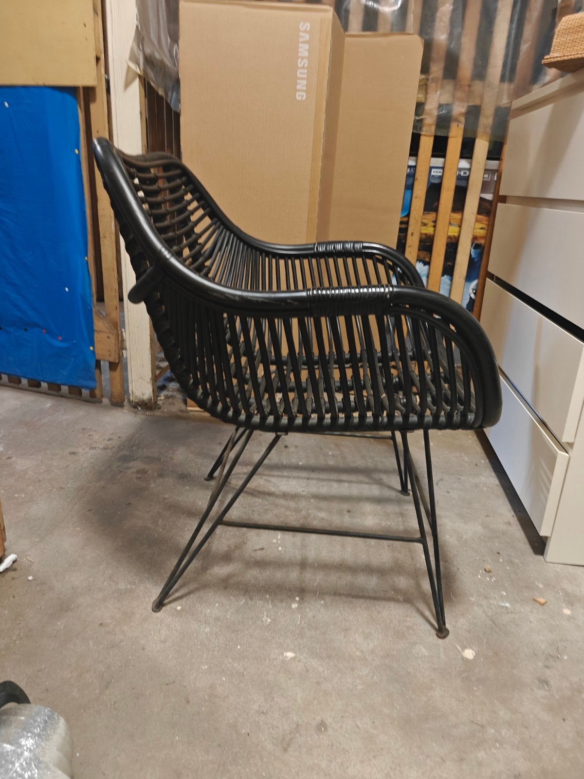 Tuinstoel gratis, Huis en Inrichting, Stoelen, Ophalen, Gebruikt, Zwart, Eén