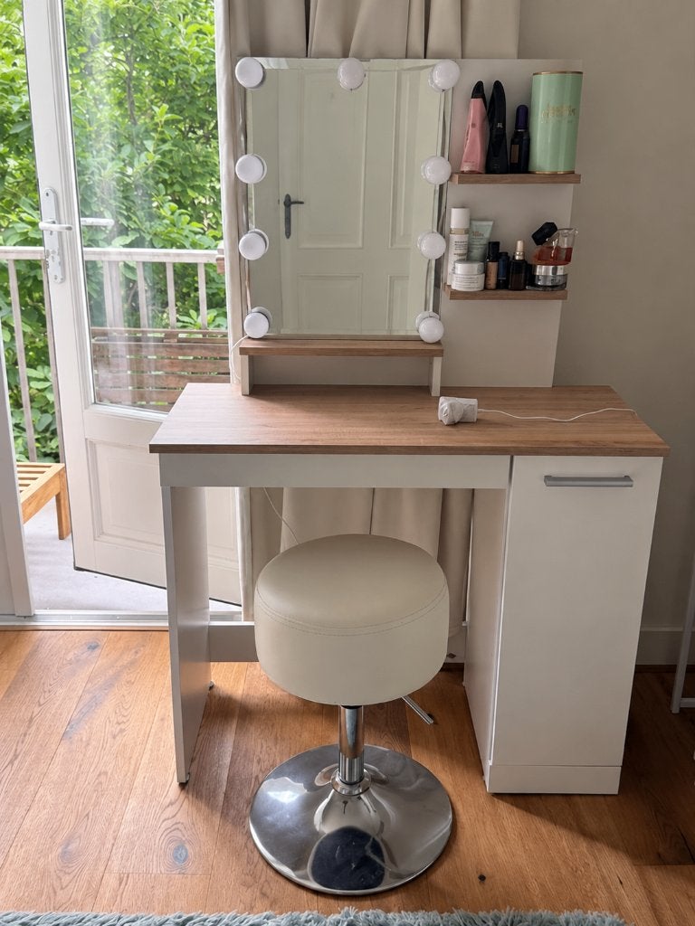 Kaptafel met spiegel, verlichting., Ophalen, 50 tot 100 cm, Zo goed als nieuw, Minder dan 100 cm