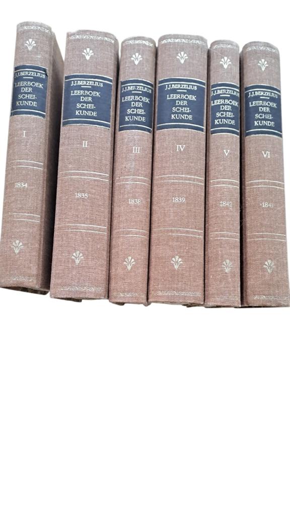 Antieke 6-delige  "Leerboek der Scheikunde"  J.J. Berzelius, Ophalen of Verzenden, Berzelius