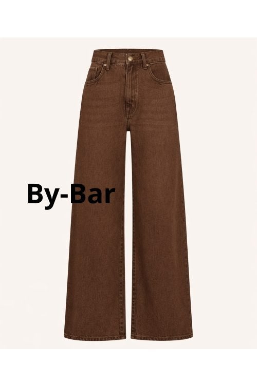 Nieuw (prijskaartje) By-Bar Jeans Wide Leg Brown Hazel mt 42, By bar, Overige kleuren, Nieuw, Ophalen of Verzenden