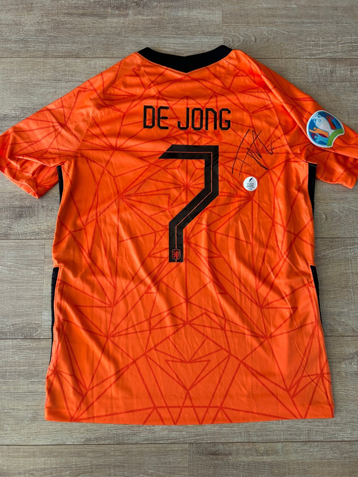 Gesigneerd shirt Frenkie de Jong, Nederland, Barcelona, Verzamelen, Ophalen of Verzenden, Zo goed als nieuw, Shirt