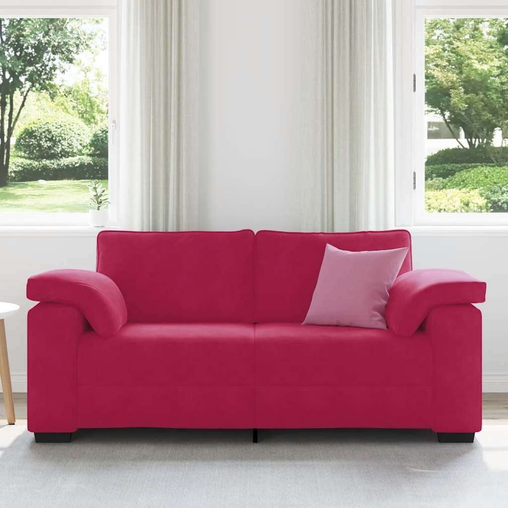 Loveseat sofa wijnrood fluweel, 2-zits, Huis en Inrichting, Nieuw, Ophalen of Verzenden, Info@interium.shop, Stof