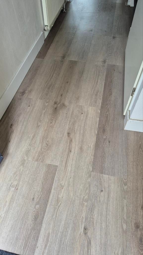 Grijs bruin eiken klik PVC vloer - ca. 40m2, Ophalen, Grijs, Parket
