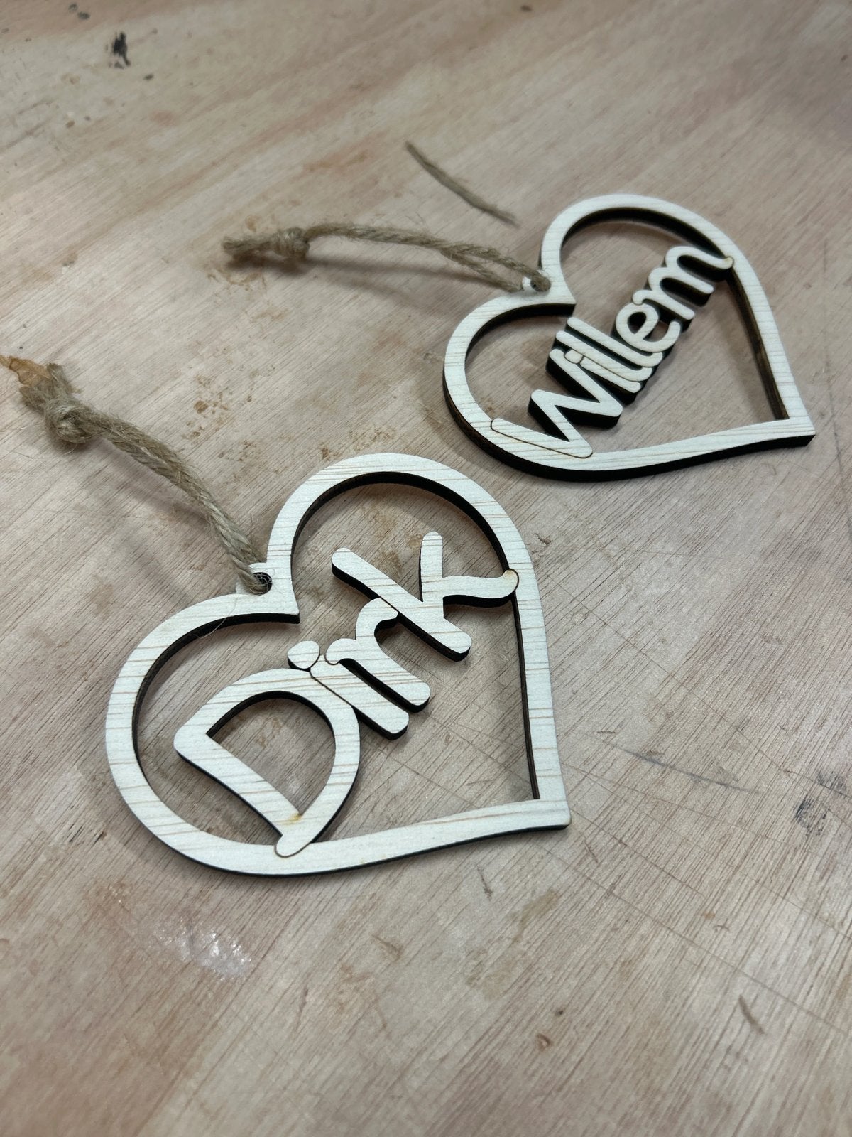 Houten hart hanger - 9 cm - Baby geschenk & decoratie, Ophalen of Verzenden, Nieuw, Hout