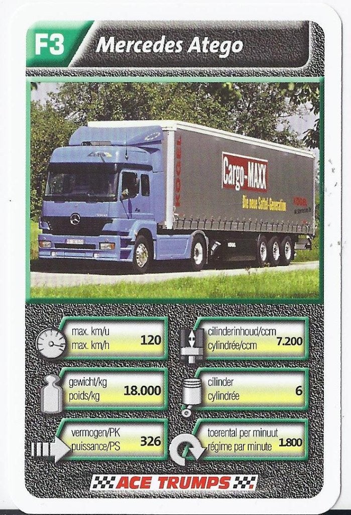 Kd254 autokaartje f3 mercedes atego -, Ophalen of Verzenden, Zo goed als nieuw, Auto's