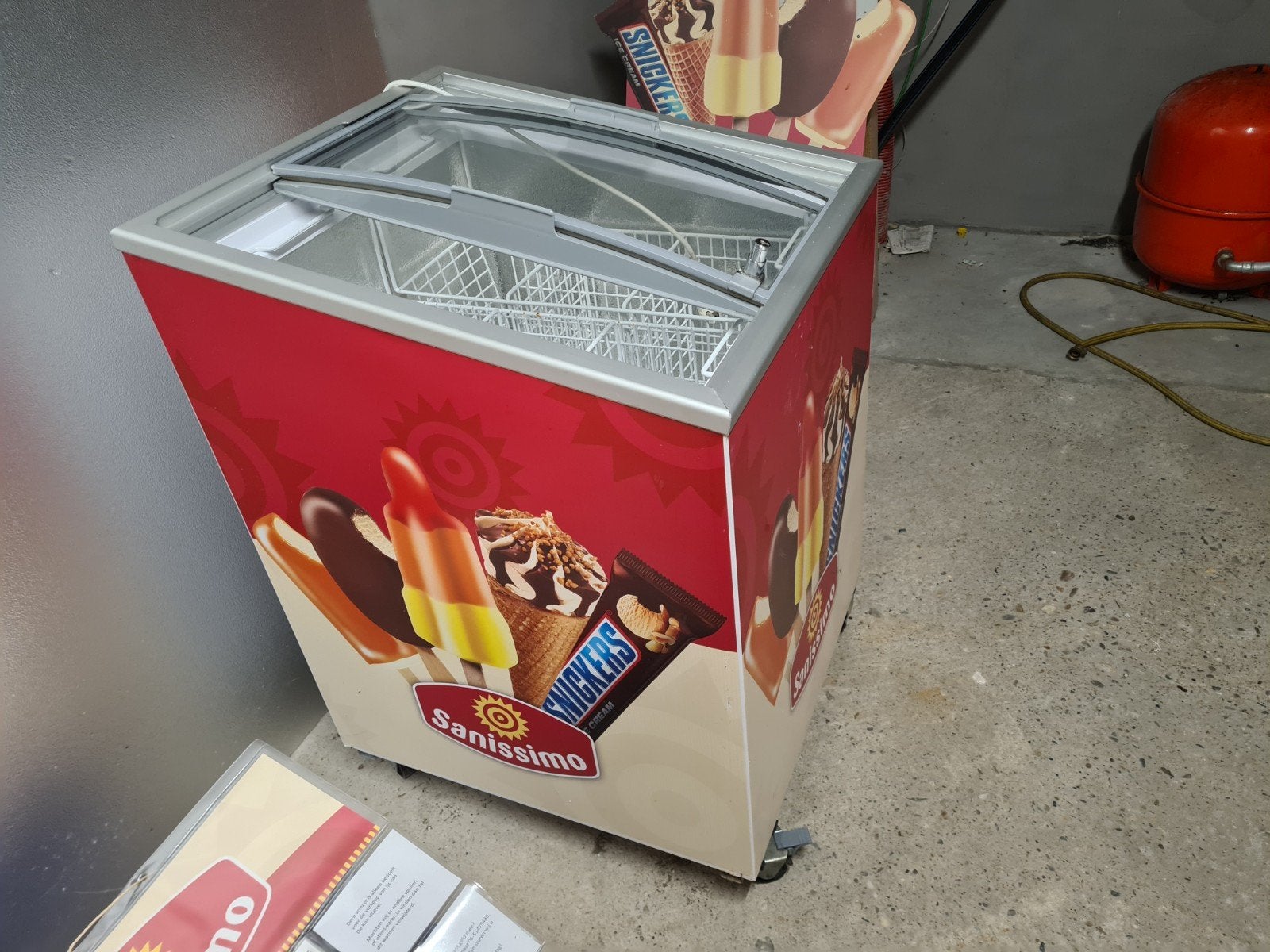 Sanissimo vrieskist met glazen schuifdeksel, Ophalen, Vrieskist, Gebruikt, Minder dan 85 cm