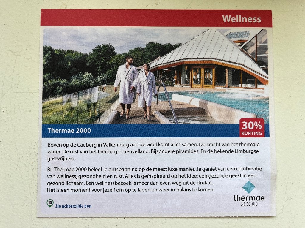 Kortingscode/bon - Thermae 2000, Drie personen of meer, Kortingsbon, Spa of Sauna