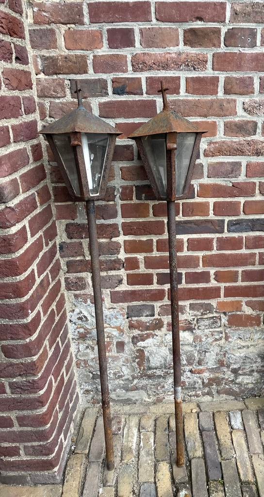 Antiek brocante graf kandelaars / kerk kandelaars, Antiek en Kunst, Ophalen