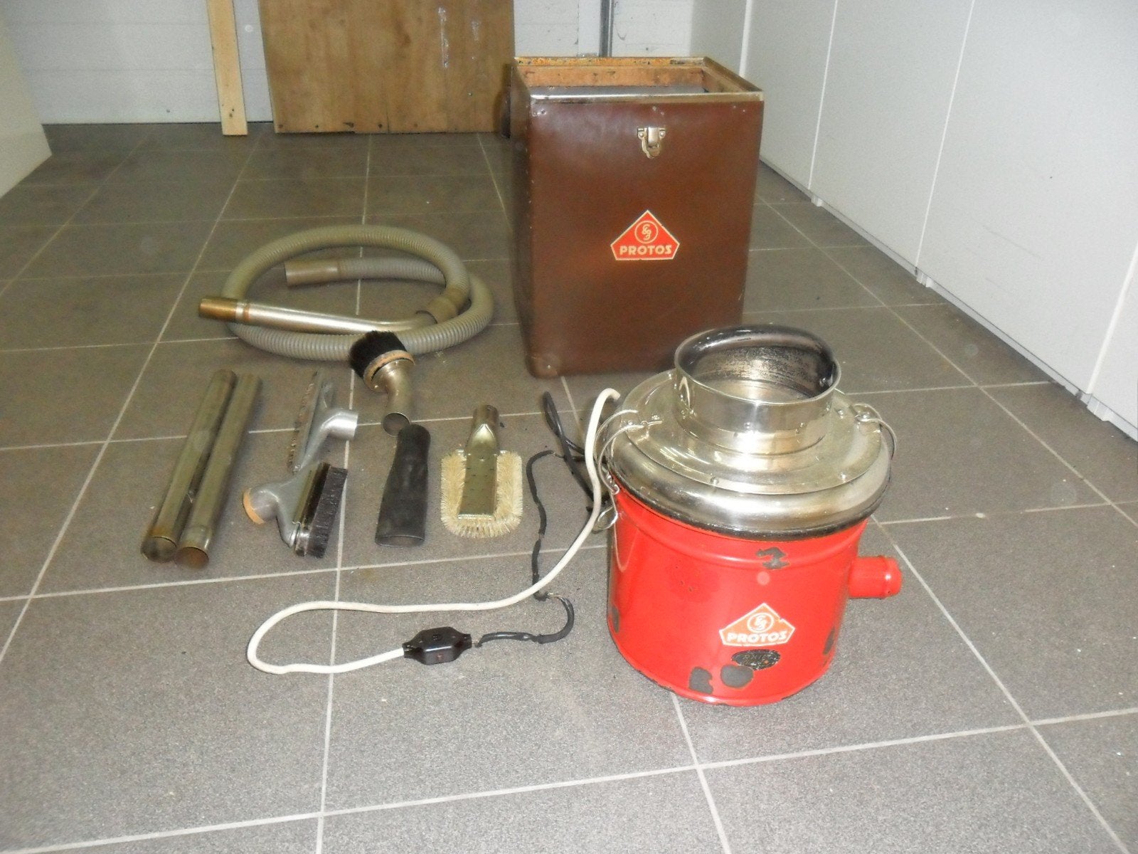 Vintage Protos/Siemens stofzuiger in koffer, Ophalen of Verzenden