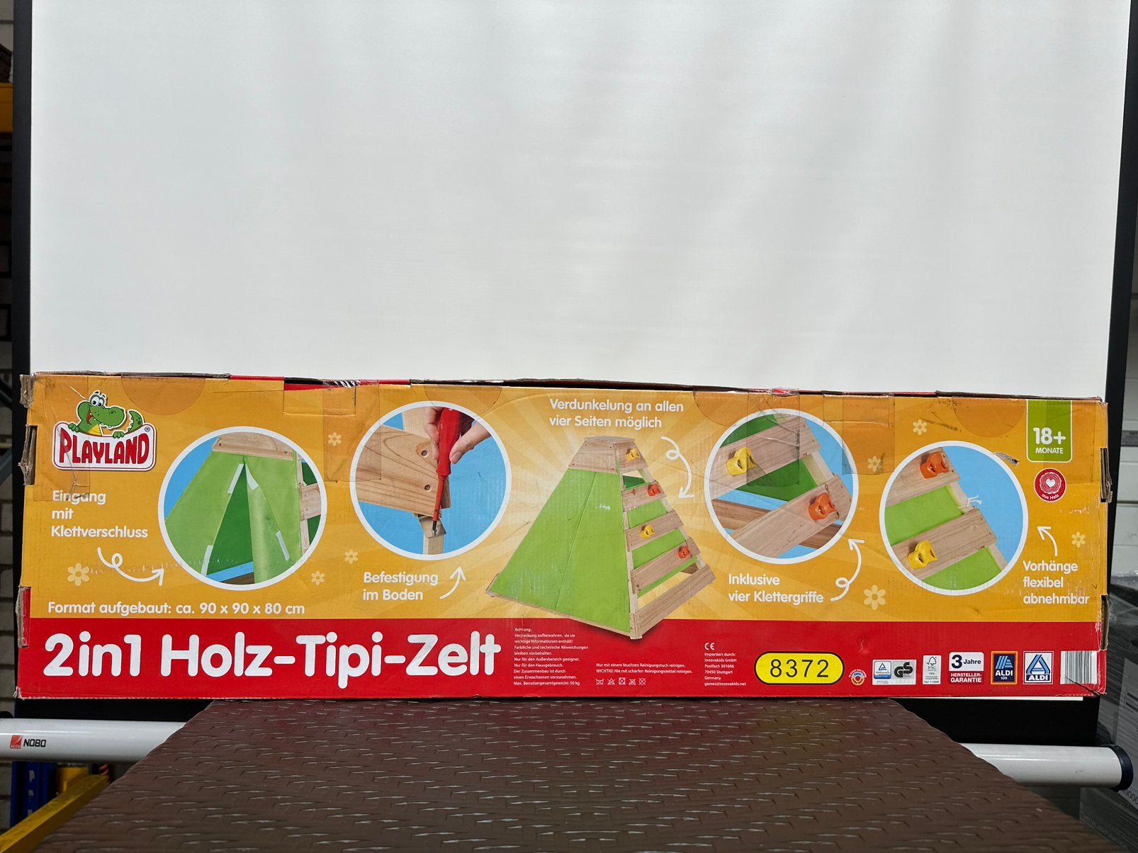 Playland 2-in-1 Houten Tipi-Zelt - Klimrek en Tent, -, Jongen of Meisje, -, Nieuw