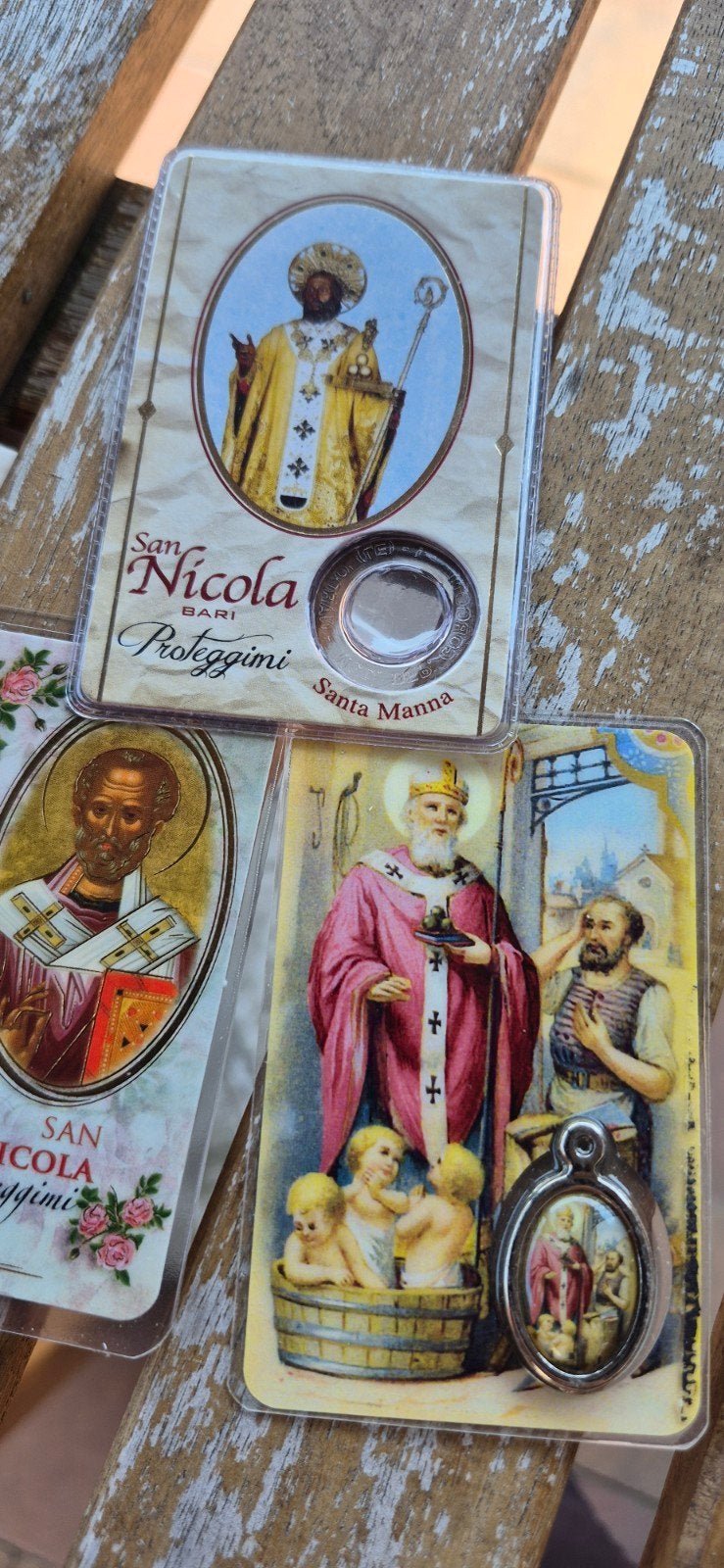Sinterklaas  Sint Nicolaas  devotiekaartjes met medaille, Ophalen of Verzenden