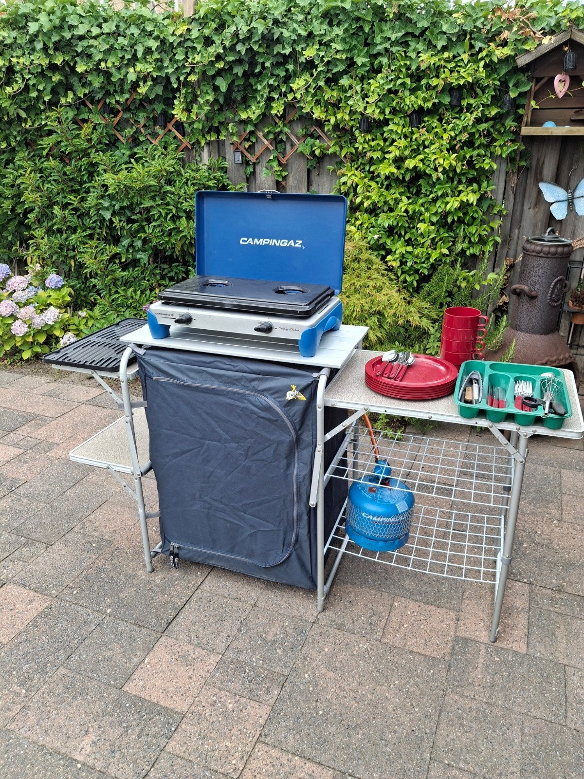 Campingaz kooktoestel met campingkeuken, Ophalen of Verzenden, Gebruikt
