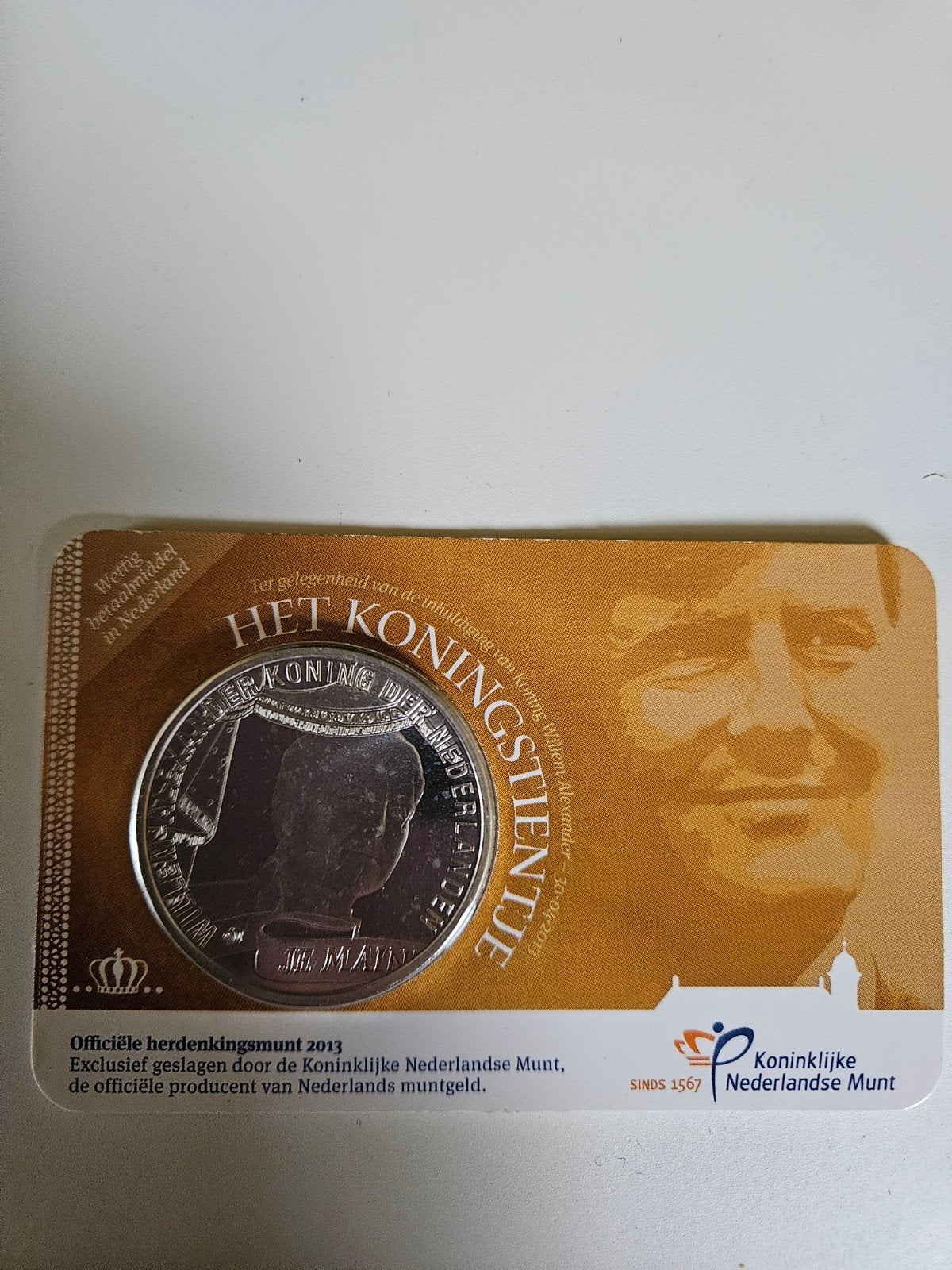Het Koningstientje 2013 - Zwaar Verzilverde Munt, Koningin Beatrix, Zilver, Euro's, Ophalen of Verzenden