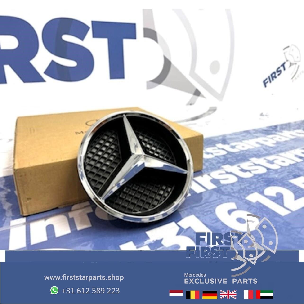 Mercedes AMG STER LOGO GLANS CHROOM W176 W177 W205 W117 W118, Gebruikt, -, Ophalen of Verzenden, -