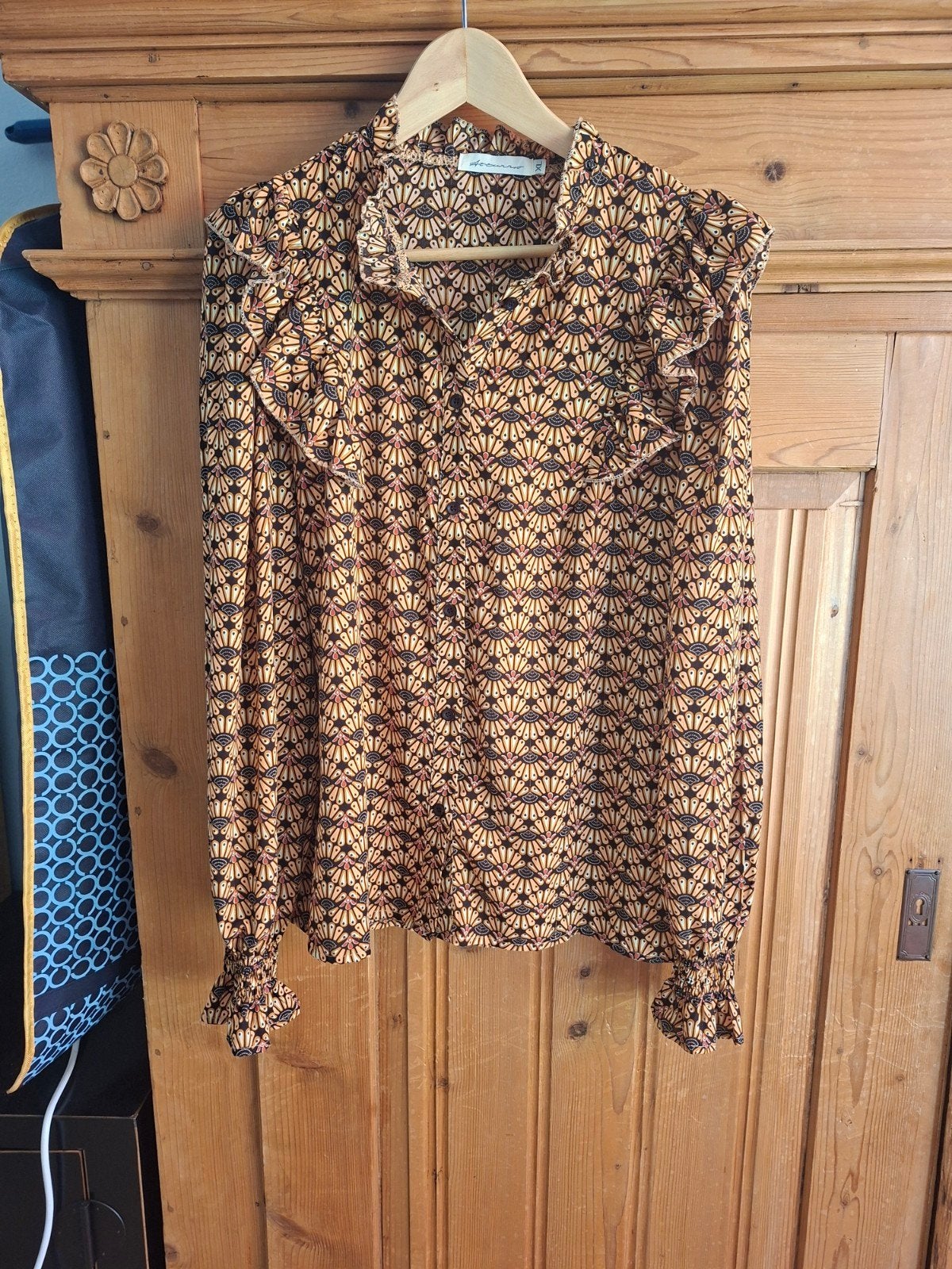 Azzurro blouse met lange mouwen en print - Maat XL, Azzurro, Bruin, Maat 46/48 (XL) of groter, Ophalen of Verzenden