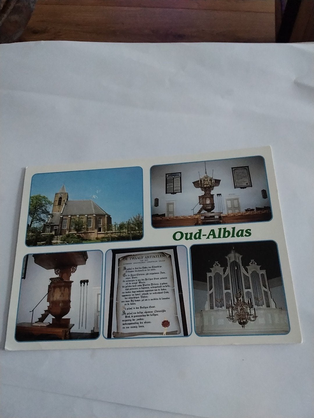 Oud-Alblas Ansichtkaart - Kerk en Interieur, Ophalen of Verzenden