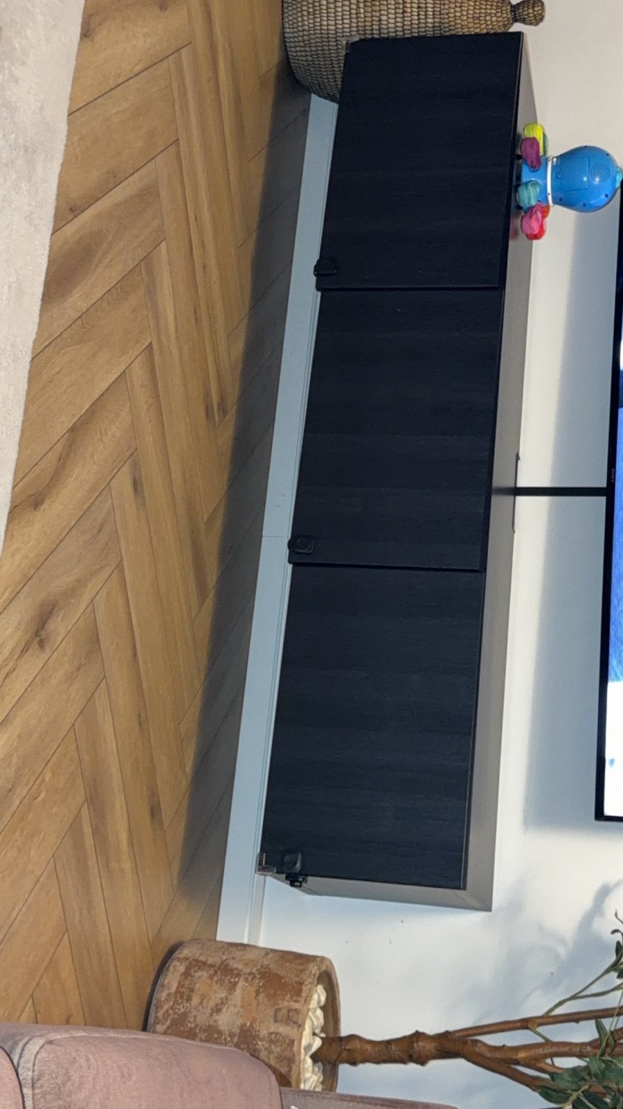 IKEA BESTÅ TV-meubel met deuren, zwartbruin, Ophalen, Gebruikt, 150 tot 200 cm, Minder dan 100 cm